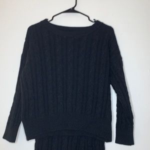 Fashionable black long sleeve sweater and pants